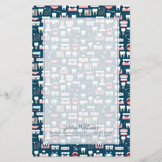 名前の追加|デンタルクリニックオフィスパターン 便箋 (正面)