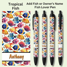 名前の追加，トロピカルカラフルフィッシュ 黒ボールペン