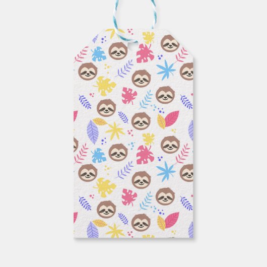 名前の追加 |トロピカルスロス&葉パターン ギフトタグ (裏面)