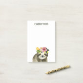 名前の追加 |トロピカルハロー | Sweet Sloth ポストイット (デスク上)