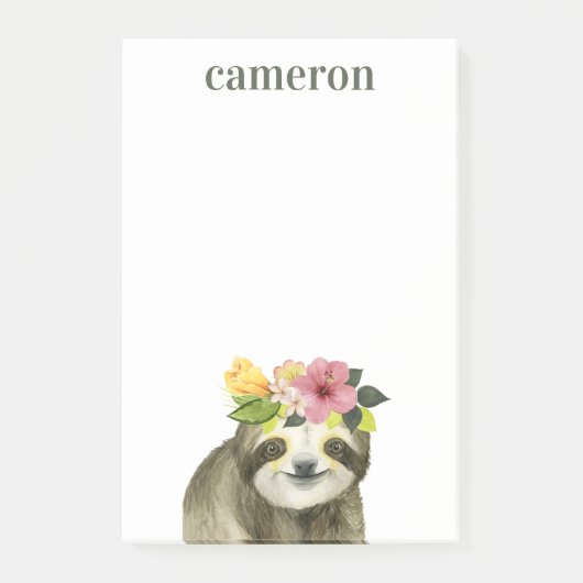 名前の追加 |トロピカルハロー | Sweet Sloth ポストイット (正面)