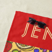 名前の追加 |トロピカルフルーツ ビーチタオル (インサイチュ)