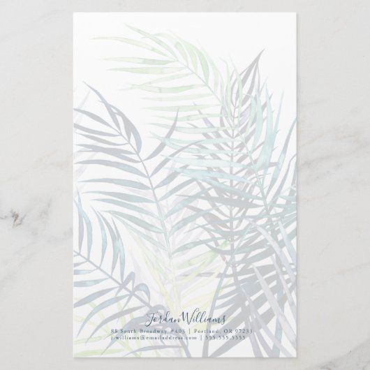 名前の追加|トワイライトパーム-熱帯葉ズ 便箋 (正面)