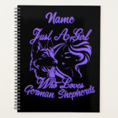 名前の追加 – ドイツの羊飼いを愛する少女のみ プランナー手帳 (正面)