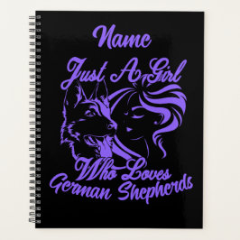 名前の追加 – ドイツの羊飼いを愛する少女のみ プランナー手帳