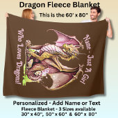 名前の追加 – ドラゴンを愛する女の子だけ!ピンク フリースブランケット