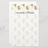 名前の追加|ナマケモノとバナナのパターン 便箋 (正面/裏面)