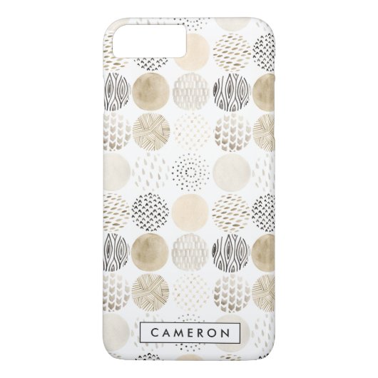 名前の追加 |ニュートラル抽象芸術円パターン Case-Mate iPhoneケース (裏面)