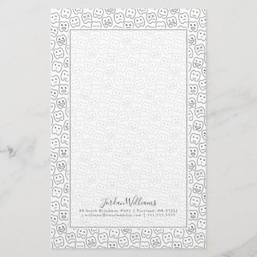 名前の追加|ハッピーティースパターン 便箋 (正面)