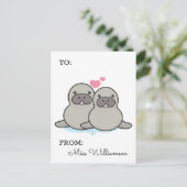 名前の追加 |ハッピーバレンタインデー ポストカード (スタンド正面)