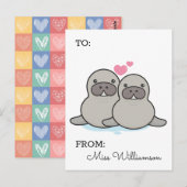 名前の追加 |ハッピーバレンタインデー ポストカード (正面/裏面)