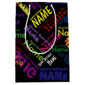 名前の追加、ハッピーバースデー中抱き枕 ミディアムペーパーバッグ (正面)