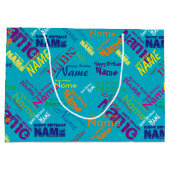 名前の追加、ハッピーバースデー大抱き枕 ラージペーパーバッグ (裏面)