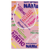 名前の追加、ハッピーバースデー小抱き枕 スモールペーパーバッグ (裏面)