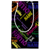 名前の追加、ハッピーバースデー小抱き枕 スモールペーパーバッグ (正面)