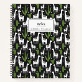 名前の追加 |ハッピーラマパターン ノートブック (正面)