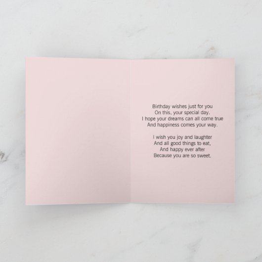 名前の追加、バグと蝶と5番目の誕生日 カード (内部)