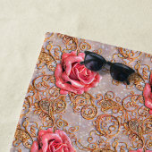 名前の追加、バラ金ゴールドレースバラ ビーチタオル (インサイチュ)