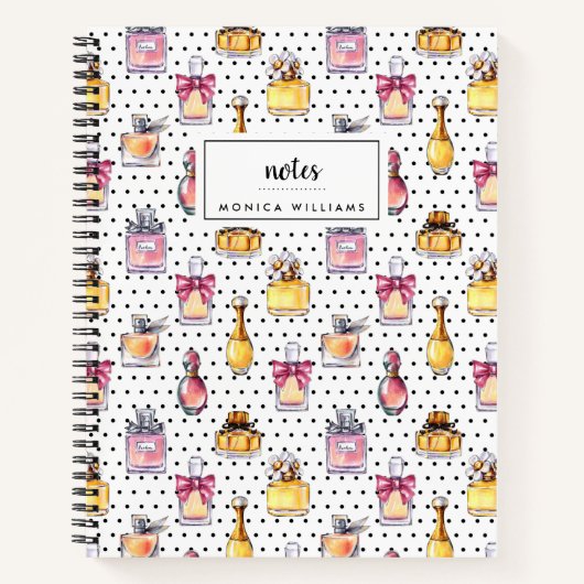 名前の追加 |パーフムボトルパターン ノートブック (正面)