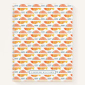 名前の追加 |フォークアートと魚の絵柄 ノートブック (正面)