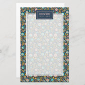 名前の追加|フォークアートの花模様 便箋 (正面/裏面)