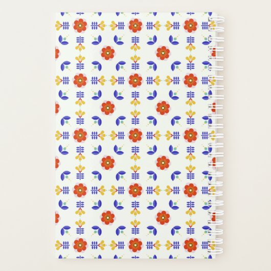 名前の追加 |フォークアートネオンフラワー幾何学模様 プランナー手帳 (裏面)