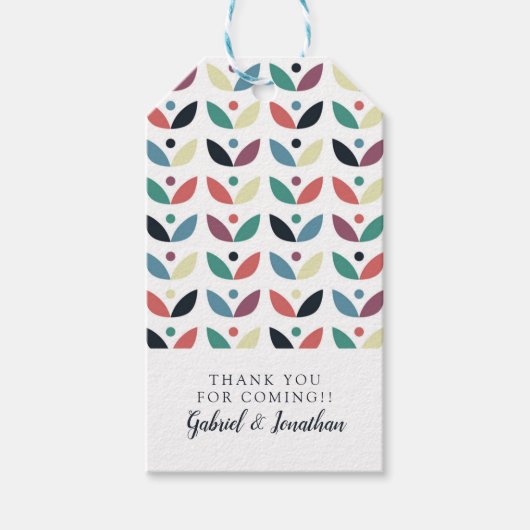 名前の追加 |フォークアートフローラ幾何学模様 ギフトタグ (正面)