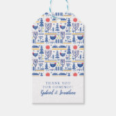 名前の追加 |フォークアート冬の鳥のパターン ギフトタグ (正面)