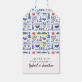 名前の追加 |フォークアート冬の鳥のパターン ギフトタグ (裏面)