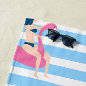 名前の追加 |フラミンゴプール ビーチタオル (インサイチュ)