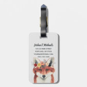 名前の追加 |フラワークラウンフォレスターキツネ ラゲッジタグ (裏面縦)