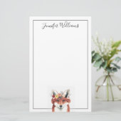 名前の追加 |フラワークラウンフォレスターキツネ 便箋 (スタンド正面)