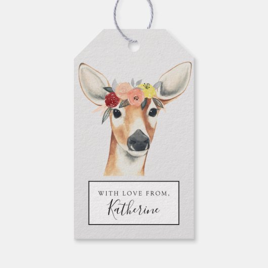 名前の追加 |フラワークラウンフォレスターディアー ギフトタグ (裏面)