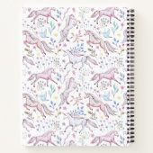 名前の追加 |フローラ水彩ユニコーン ノートブック (裏面)