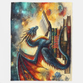 名前の追加、ブックドラゴンのファンタジーリーダーBookworm フリースブランケット (正面)