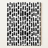 名前の追加 |ブラシストロークパターン（黒） プランナー手帳 (裏面)