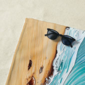 名前の追加、ブルドッグ走ドッグの波 ビーチタオル (インサイチュ)