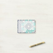 名前の追加 |ブルーろうけつ染めタイルII ポストイット (デスク上)