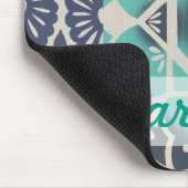 名前の追加 |ブルーろうけつ染めタイルII マウスパッド (コーナー)