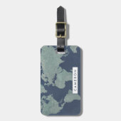 名前の追加 |ブルーリネンの世界地図 ラゲッジタグ (正面縦)