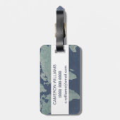 名前の追加 |ブルーリネンの世界地図 ラゲッジタグ (裏面縦)