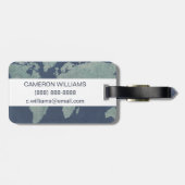 名前の追加 |ブルーリネンの世界地図 ラゲッジタグ (裏面横)