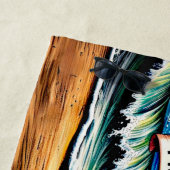 名前の追加、ポメラニア犬の波の犬への飛び散り ビーチタオル (インサイチュ)