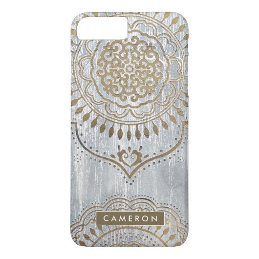 名前の追加 |マンダラ金ゴールドデザイン Case-Mate iPhoneケース (裏面)