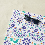 名前の追加|メキシコの鳥瓦フォークの絵柄 ビーチタオル (インサイチュ)