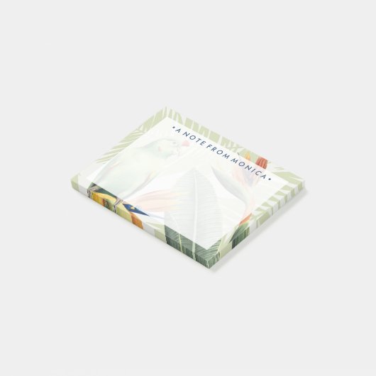 名前の追加|ヤシ葉のと緑の鳥 ポストイット (アングル)