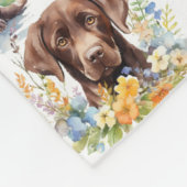 名前の追加、ラブラドール取得犬 フリースブランケット (角)