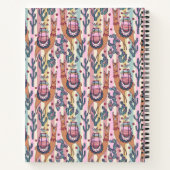 名前の追加 |ラマ（パターン上） ストライプ ノートブック (裏面)