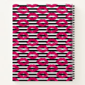 名前の追加 |リップスティックキスB&Wパタストライプのーン ノートブック (裏面)