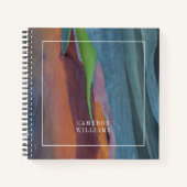 名前の追加 |レインボーガム抽象芸術|木の ノートブック (正面)